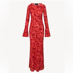 Realisation Par -The Gia in Havana Red Floral Long Sleeve Dress